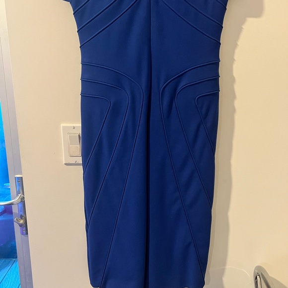 ESCADA Cap Sleeve Danette Piped Scuba Dress Sz.36 Cobalt Blue *EUC* MSRP: $1,450 - Picture 8 of 9